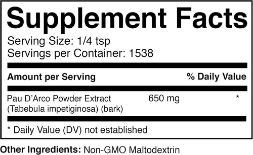 Miniatura 2 de Prescribed For Life PAU D'Arco Powder 5:1 Polvo fino de corteza Taheebo para té PAU D'Arco Natural, sin gluten, vegano, sin OMG, sin soja