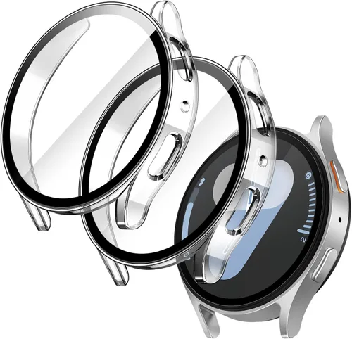 Miniatura 8 de JETech Funda con protector de pantalla para Samsung Galaxy Watch 7 de 40 mm, cubierta protectora general, película de vidrio templado de alta Negro