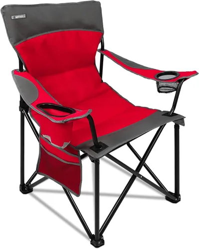 Miniatura 8 de Sillas de camping portátiles de gran tamaño, sillas plegables para exteriores con bolsillo y portavasos, bolsa de transporte para camping, portones