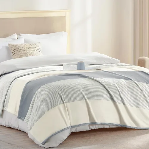 Homelike Moment Manta de cama de forro polar, tamaño Queen, color gris, suave y esponjosa, manta grande de franela de felpa mullida y acogedora para