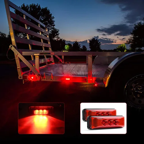 Miniatura 7 de Nilight - TL-32 2 piezas de 3.9 pulgadas, 3 luces LED para remolque de camión, luces rojas delanteras y traseras, luces indicadoras laterales, luz