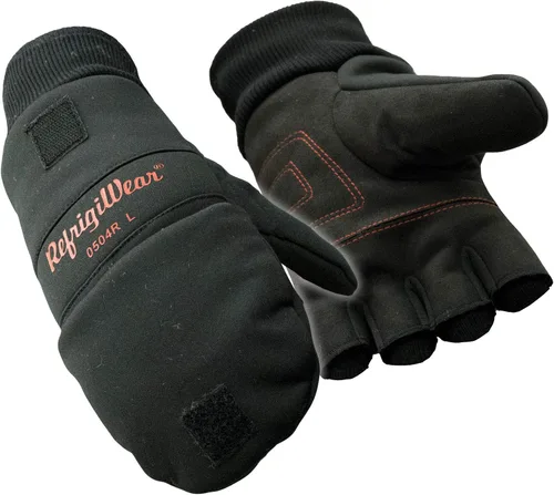 RefrigiWear Softshell Convertible Mitt - Guante de trabajo aislado con dedos abiertos