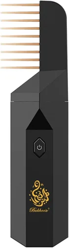 Quemador de incienso árabe, peine electrónico portátil Bakhoor, difusor de aroma musulmán de Ramadán, soporte recargable por USB (negro)