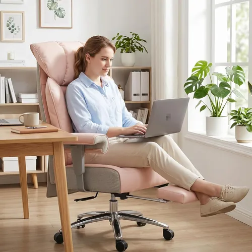 Miniatura 3 de Efomao - Silla ejecutiva de escritorio para oficina, con reposapiés, soporte lumbar y capacidad de carga hasta 450 libras, silla de computadora