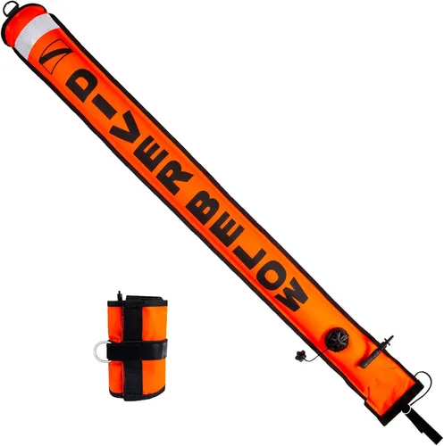 Boya marcador de superficie SMB, tubo de señal de buceo inflable de alta visibilidad con tira reflectante, superficie de salchicha de seguridad,