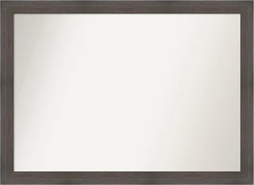 Miniatura 350 de Amanti Art Espejo de pared personalizado no biselado (24 x 27 pulgadas), marco estrecho de nogal chipre - varios tamaños personalizados - Espejo