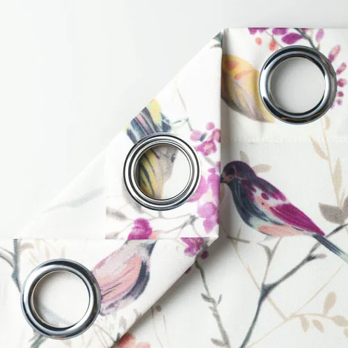 Miniatura 4 de VOGOL Cortinas de dormitorio con estampado de pájaros, paneles de ventana con ojales florales que oscurecen la habitación, cortinas de lino Morado