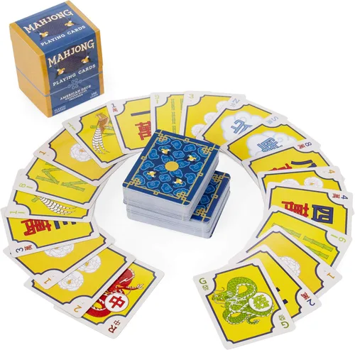 Juego de cartas American Mahjong | Juego clásico de azulejos chinos en forma de naipes | Baraja de 156 cartas para juego chino y occidental