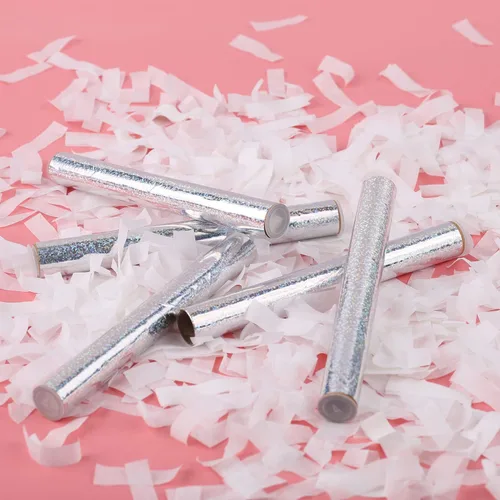 Miniatura 7 de BATTIFE Paquete de 10 varitas de confeti blanco, palitos de confeti de papel de seda para celebraciones de bodas, aniversarios, cumpleaños, 7.8