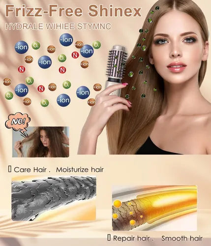 Miniatura 5 de Cepillo de rizador, rizador de pelo inalámbrico de 1.5 pulgadas, cepillo 3 en 1, peine alisador de pelo recargable, 7000 mAh portátil iónico