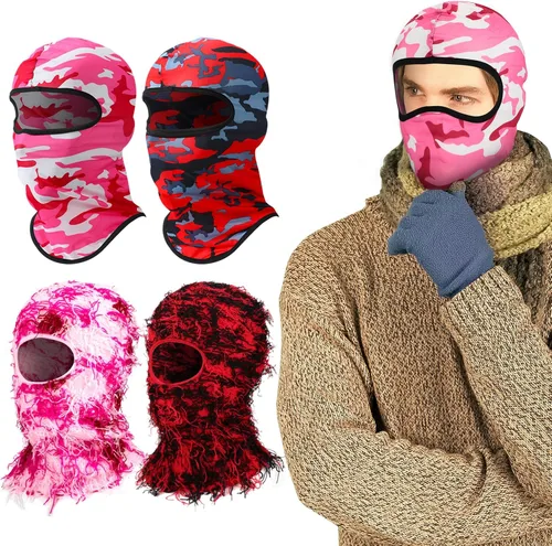 Xtinmee Pasamontañas de esquí, pasamontañas desgastados, máscara de cara completa para hombres y mujeres, resistente al viento, camuflaje, cubierta
