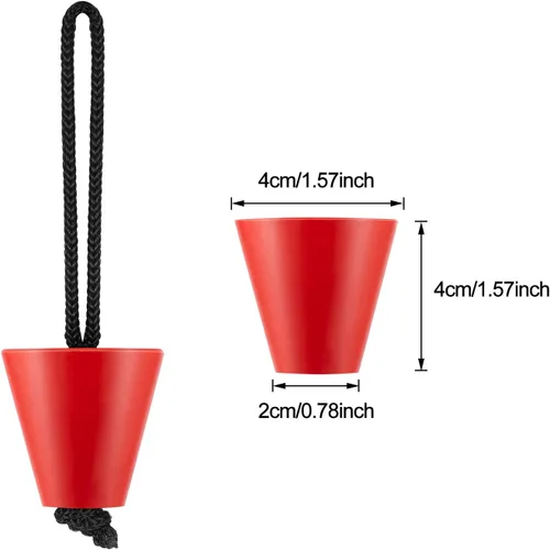 Miniatura 2 de Sumind Kit de tapones universales de silicona para botín de kayak de 1.57 pulgadas, 8 piezas, orificios de drenaje, tapón con cordón para sentarse