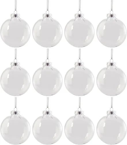 Miniatura 2 de Creative Hobbies Discos de adorno de Navidad rellenables de plástico transparente de 3.94 pulgadas, ideales para manualidades, vacaciones y bodas