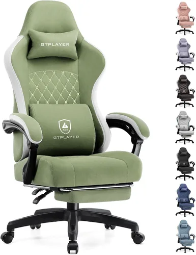 Miniatura 12 de GTPLAYER Silla Gaming, Silla de Oficina para Computadora con Cojín de Resorte de Bolsillo, Reposabrazos de Conexión y Reposapiés, Silla Ergonómica