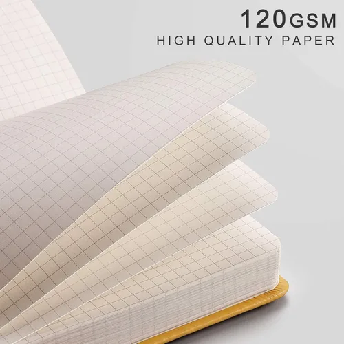 Miniatura 3 de EMSHOI - Cuaderno de papel cuadriculado, 256 páginas A5, cuaderno/diario de papel cuadriculado, cuadernos de cuadrícula cuadrada para el trabajo