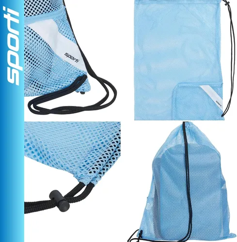 Miniatura 2 de Bolsas de Equipo de Natación Sporti, Mochila de Cordón de Malla, Bolsa de Natación para Nadadores, Mochila de Malla para la Playa