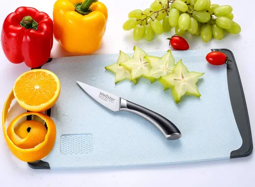 Miniatura 4 de WELLSTAR Cuchillo de pelar, cuchillo de pelar frutas de borde fino de 3.5 pulgadas con hoja forjada de acero inoxidable alemán súper afilada y mango