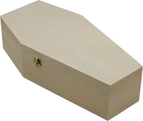 Creative Hobbies Caja grande de ataúd de Halloween de 12 pulgadas, caja rellenable con bisagras para decoración de Halloween, recuerdo de fiesta,