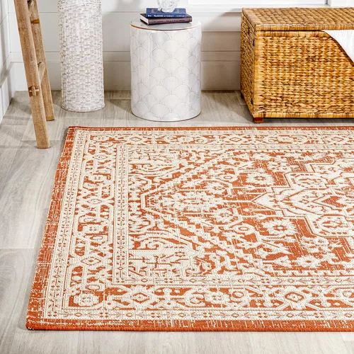 Miniatura 40 de Eyely BMS101D-28 - Alfombra de pasillo con textura de medallón de Santa Mónica Slesi, para interiores y exteriores, estilo costero, bohemio, Gris