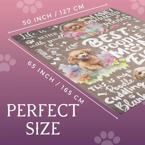 Miniatura 7 de Huglanket Regalos de caniche para mujer, la mejor manta única de franela de caniche para mamá caniche, 50 x 65 pulgadas, agradable a la piel, regalo