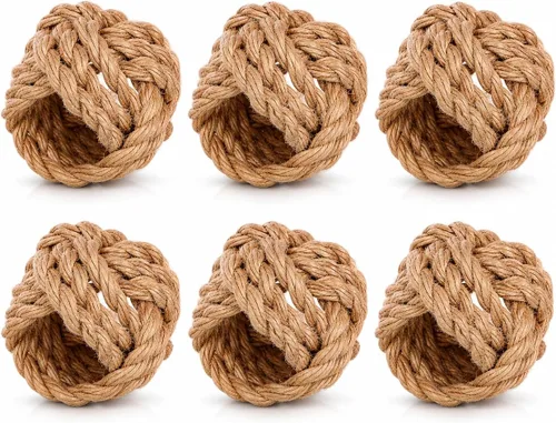 Miniatura 13 de Juego de 12 servilleteros bohemios elegantes, de rayón tejido a mano, color beige, resistente al desgaste, decoración de mesa para bodas, Navidad