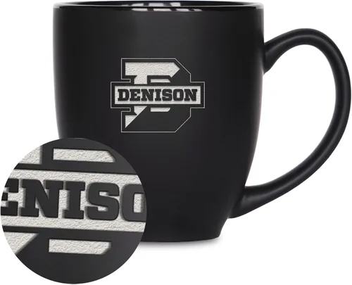 Miniatura 265 de Rico Industries - Taza de cerámica mate negra con grabado láser estándar de 15oz para NCAA (escuelas T & U) - Para bebidas calientes o frías