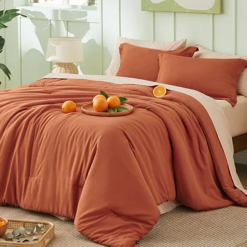 Miniatura 16 de Bedsure Juego de ropa de cama con edredón tamaño King en verde salvia, 7 piezas de ropa de cama ligera para cama King estilo boho, juego de ropa