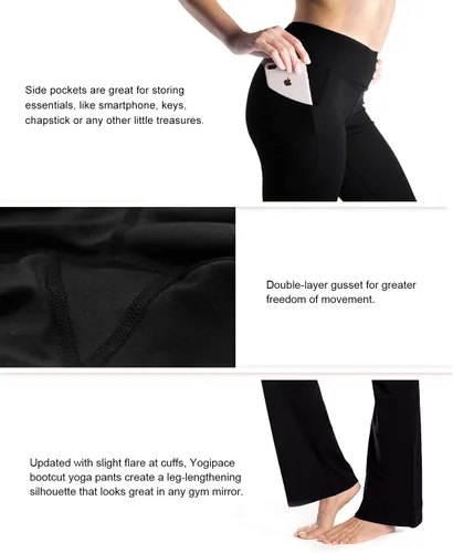 Miniatura 3 de Yogipace - Pantalones de yoga con bolsillos laterales para mujer, de 25/27/29/31/33/35/37 pulgadas, para descansar y para entrenamiento