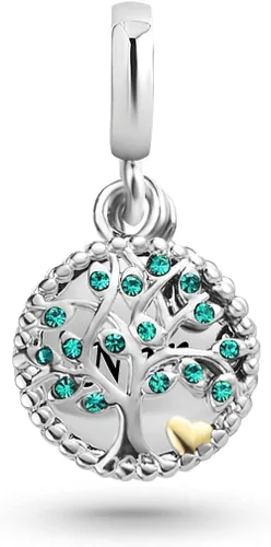 Miniatura 3 de KunBead Abalorios colgantes de plata con forma de árbol de la vida para cumpleaños de la abuela, Metal, Cobre