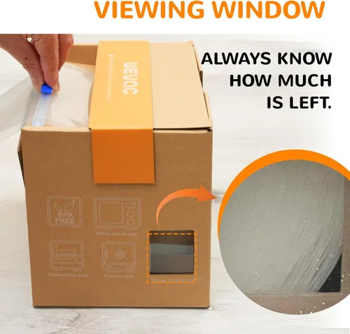 Miniatura 4 de Wevac 6''x150', rollo de sellado al vacío con cortador, bolsas selladoras al vacío ideales para conservar alimentos, sin BPA, grado comercial
