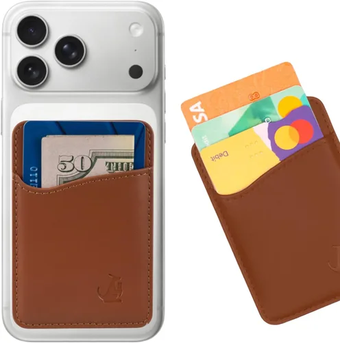 Miniatura 9 de Wallaroo Premium - Tarjetero adhesivo de cuero para teléfono celular - Para Android e iPhone - Para mujeres y hombres - Resistente con forro