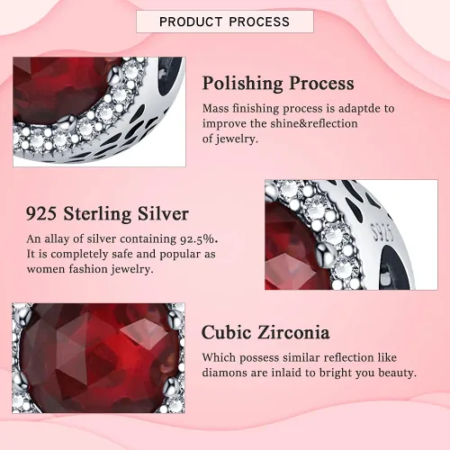 Miniatura 4 de LNQOBU Dijes de cristal de Murano para pulsera de plata de ley 925, dije redondo en forma de corazón para pulseras y collares de mujer