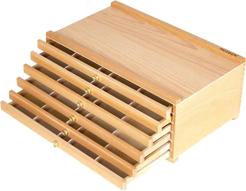 Miniatura 10 de MEEDEN Caja de almacenamiento para suministros de artista con 4 cajones - Caja portátil plegable multifunción de madera de haya para lápices