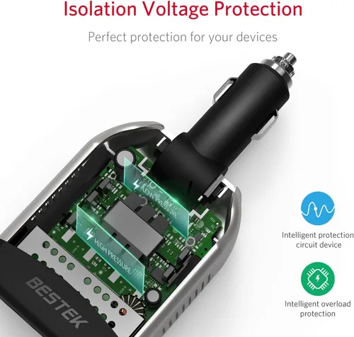 Miniatura 5 de Inversor de energía Bestek, 150 W + 75 W, 75W