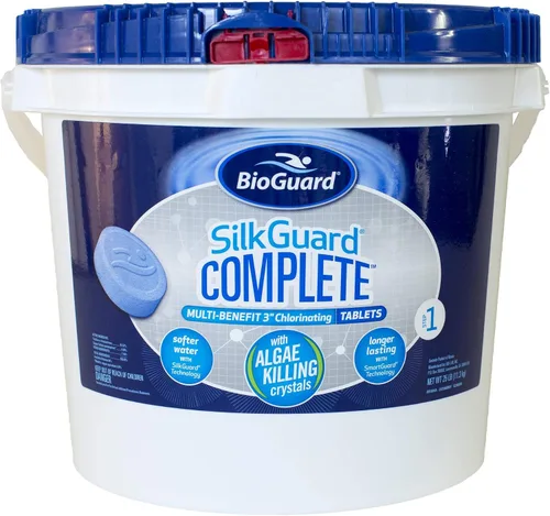Miniatura 3 de BioGuard SilkGuard - Tabletas de cloro completas de 3 pulgadas, 12 libras, paquete individual Tabletas de cloro para piscinas desinfectantes