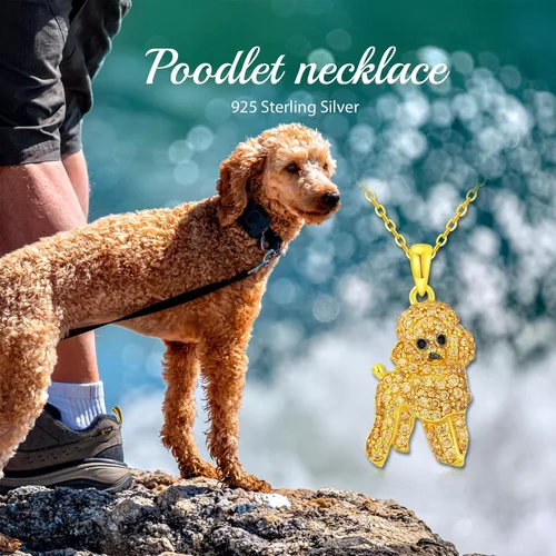 Miniatura 126 de Collares con colgante de perro de plata de ley S925 – 24 razas corgi/husky/labrador/pastor para mujer