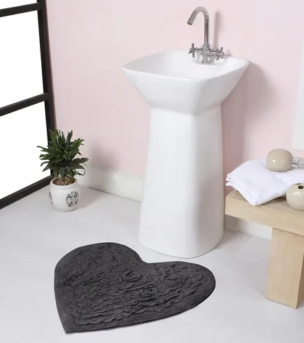 Miniatura 146 de Home Weavers Bell Flower Collection - Tapetes de baño copetudos 100 % algodón, extrasuaves y absorbentes, antideslizantes, lavables a máquina, lino