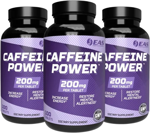 Miniatura 7 de EAS Caffeine Power 200mg Suplemento de píldoras de cafeína Aumenta la energía y restaura el estado de alerta mental Sin gluten, sin OMG, apto