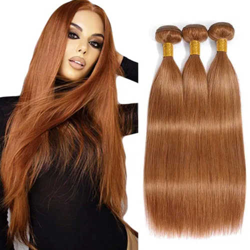 Miniatura 25 de Color 30 paquetes de cabello humano marrón onda del cuerpo paquetes 8 10 12 pulgadas brasileño virgen Remy extensiones de cabello humano doble trama