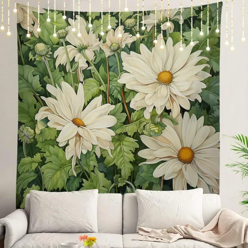 Miniatura 117 de Shrahala Tapiz de pared con paisaje de lago de otoño, bosque amarillo, para colgar en la pared, tapiz grande, decoración de fibra de poliéster
