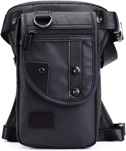 Miniatura 16 de Riñonera para muslos al aire libre para hombres y mujeres, riñonera para montar en motocicleta, bandolera para montar al hombro, senderismo, 01-Negro