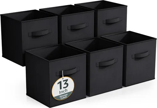 Miniatura 35 de Sorbus - Contenedores de almacenamiento de 11 pulgadas, cestas plegables de tela para organizar despensa, armario, estante, caja de juguetes, cubo
