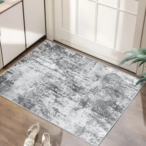 Miniatura 29 de Ciicool Alfombra de pasillo lavable de 2 x 6, alfombra moderna abstracta para pasillo, antideslizante, delgada, ligera, con estampado gris marino