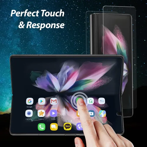 Miniatura 6 de Whitestone Dome [1 juego de 3 piezas] para Galaxy Z Fold 3 Protector de pantalla de alta calidad antigolpes, transparente HD, película EPU