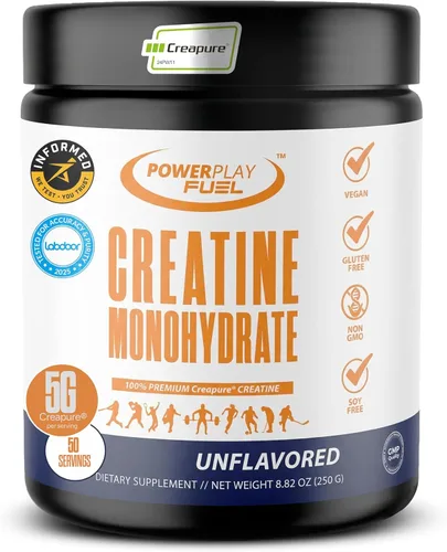 CREATINE Monohidrato en polvo – Apoya la energía, la salud cerebral y muscular, y la recuperación para hombres y mujeres – Sin gluten ni OMG, sin
