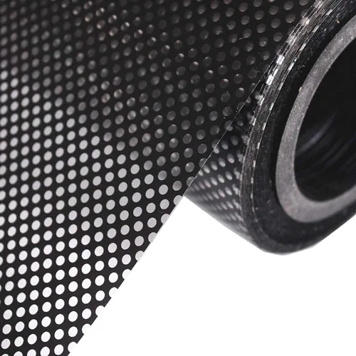 Moyishi Rollo adhesivo electrostático de vinilo negro perforado de una sola vía para ventana de privacidad (12 x 48 pulgadas)