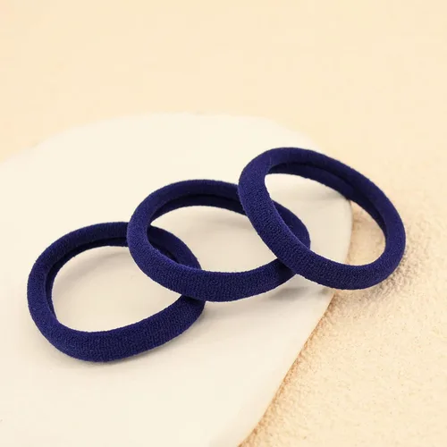 Miniatura 3 de Paquete de 100 ligas para el cabello sin costuras para mujeres y niñas, soportes para cola de caballo para cabello grueso (azul marino)