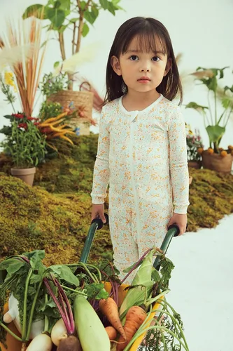 Miniatura 2 de moimoln Mameluco de una pieza de algodón modal de ajuste cómodo para bebés y niñas, trajes 6M-2T