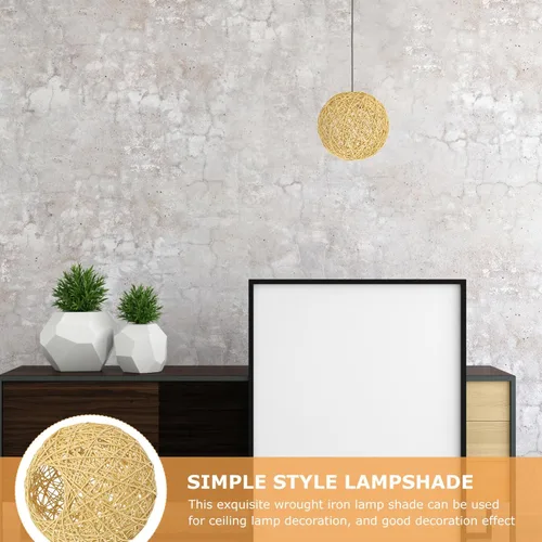 Miniatura 8 de Pantalla de lámpara de ratán para lámpara colgante: 4 pantallas de lámpara bohemias, pantalla cilíndrica tejida para lámparas de pie, lámpara
