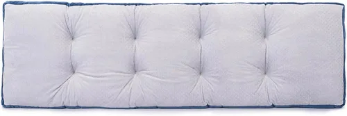 Miniatura 4 de Cojín de banco, cojines de banco con mechones antideslizantes para columpio, almacenamiento de zapatos, asiento de ventana (45" x 18", azul)